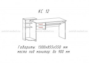 Компьютерный стол №12 (Анкор белый) в Мортке - mortka.germes-mebel.ru | фото