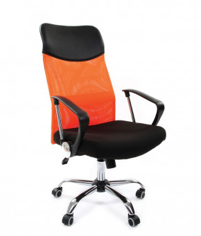Кресло для руководителя CHAIRMAN 610 N (15-21 черный/сетка оранжевый) в Мортке - mortka.germes-mebel.ru | фото