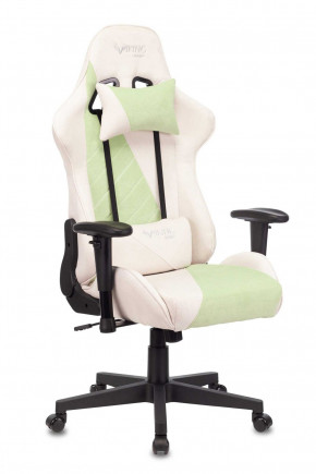 Кресло игровое Бюрократ VIKING X VIKING X GREEN Fabric белый/зеленый в Мортке - mortka.germes-mebel.ru | фото
