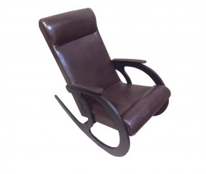 Кресло-качалка (эко-кожа темно-коричневая/венге) в Мортке - mortka.germes-mebel.ru | фото