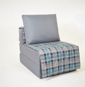 Кресло-кровать бескаркасное Харви (серый-квадро азур) в Мортке - mortka.germes-mebel.ru | фото