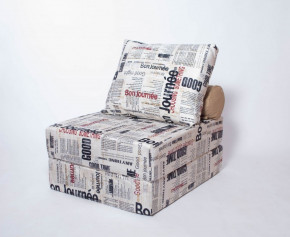 Кресло-кровать-пуф бескаркасное Прайм (Газета) в Мортке - mortka.germes-mebel.ru | фото