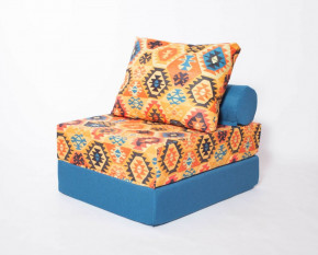 Кресло-кровать-пуф бескаркасное Прайм (мехико желтый-морская волна) в Мортке - mortka.germes-mebel.ru | фото