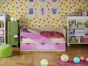 Кровать Бабочки (Сиреневый металлик) 1600 в Мортке - mortka.germes-mebel.ru | фото