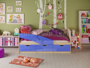 Кровать Дельфин (Синий металлик) 1600 в Мортке - mortka.germes-mebel.ru | фото