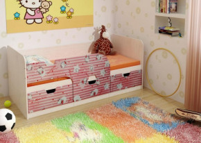 Кровать детская Минима Лего 1.6 (лиловый сад/дуб атланта) в Мортке - mortka.germes-mebel.ru | фото