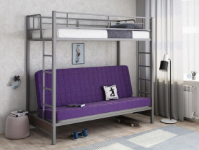 Кровать двухъярусная с диваном "Мадлен" (Серый/Фиолетовый) в Мортке - mortka.germes-mebel.ru | фото
