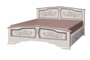 ЕЛЕНА Кровать из массива 1400 (Дуб Молочный) с 2-мя ящиками в Мортке - mortka.germes-mebel.ru | фото