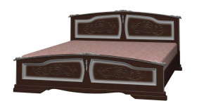 ЕЛЕНА Кровать из массива 1600 (Темный Орех) в Мортке - mortka.germes-mebel.ru | фото