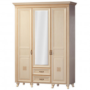 Шкаф для одежды 3-х дверный №470 Марлен Кремовый белый в Мортке - mortka.germes-mebel.ru | фото