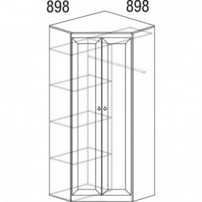 Шкаф угловой №606 "Инна" (угол 898*898) Денвер светлый в Мортке - mortka.germes-mebel.ru | фото